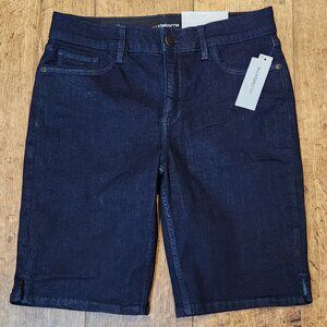 LIZ CLAIBORNE Sara Secretly Slimming Tummy Bermuda Jean Shorts - Sz 12 - NWT NEW